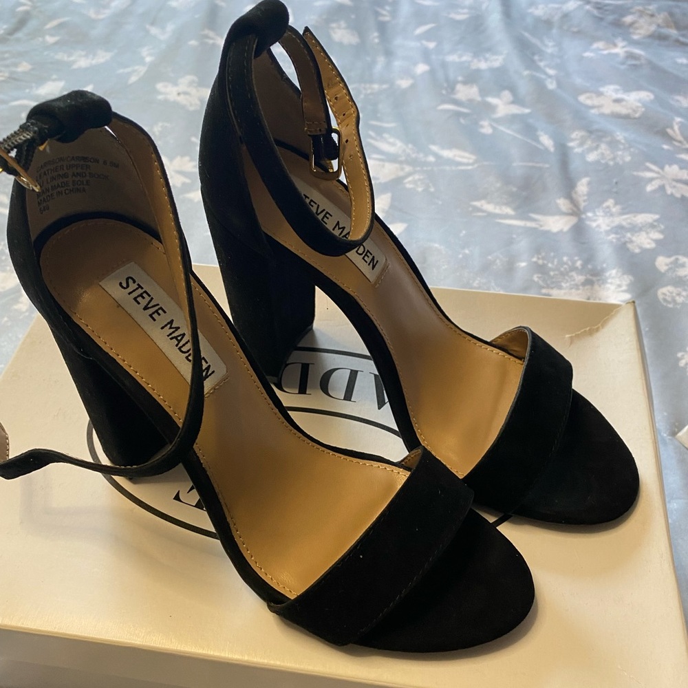 3” Steve Madden Black Heels, size 6.5
